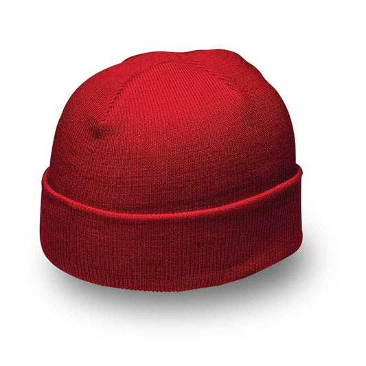 KNITTED BEANIE NAVY RED