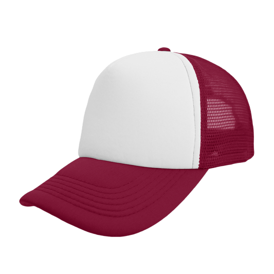 BURGANDY/WHITE FOAM TRUCKER